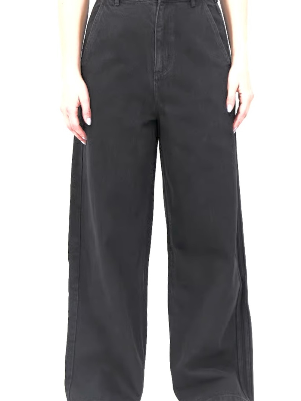 Adidas by Ksenia Schneider Women's Black Wide Leg Jeans Size 35 Price $90